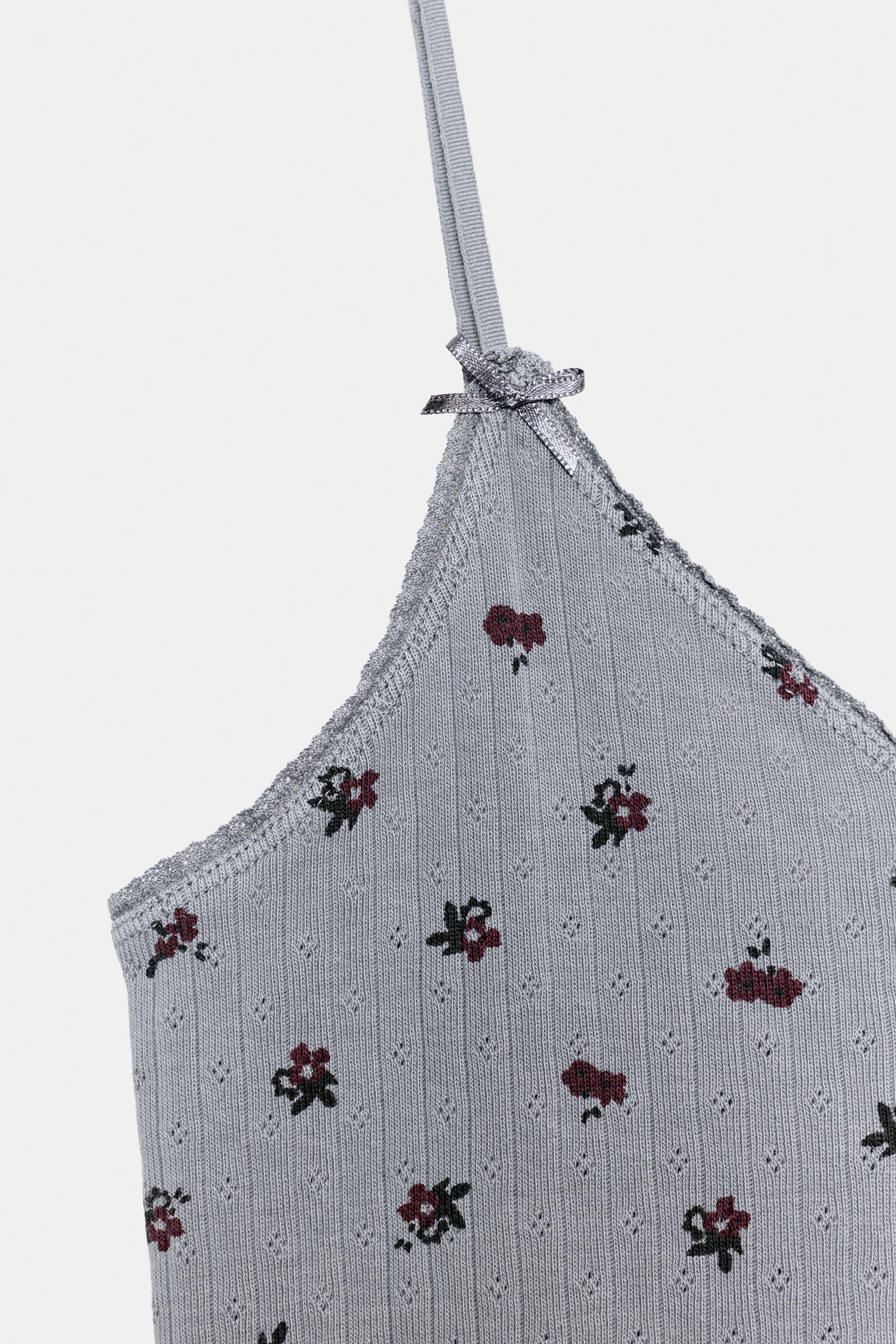 POINTELLE FLORAL TOP
