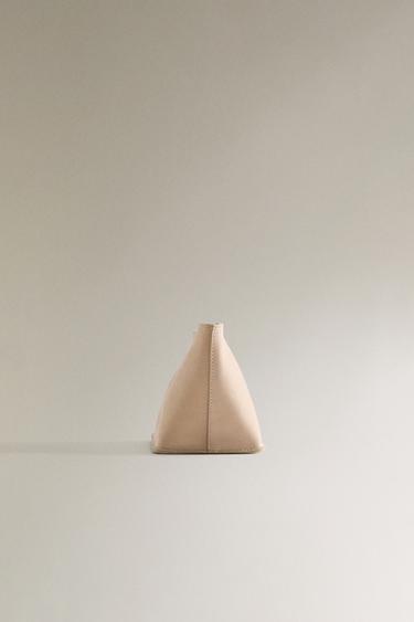 NUBUCK LEATHER WASH BAG - Ecru White by Zara - Image 2