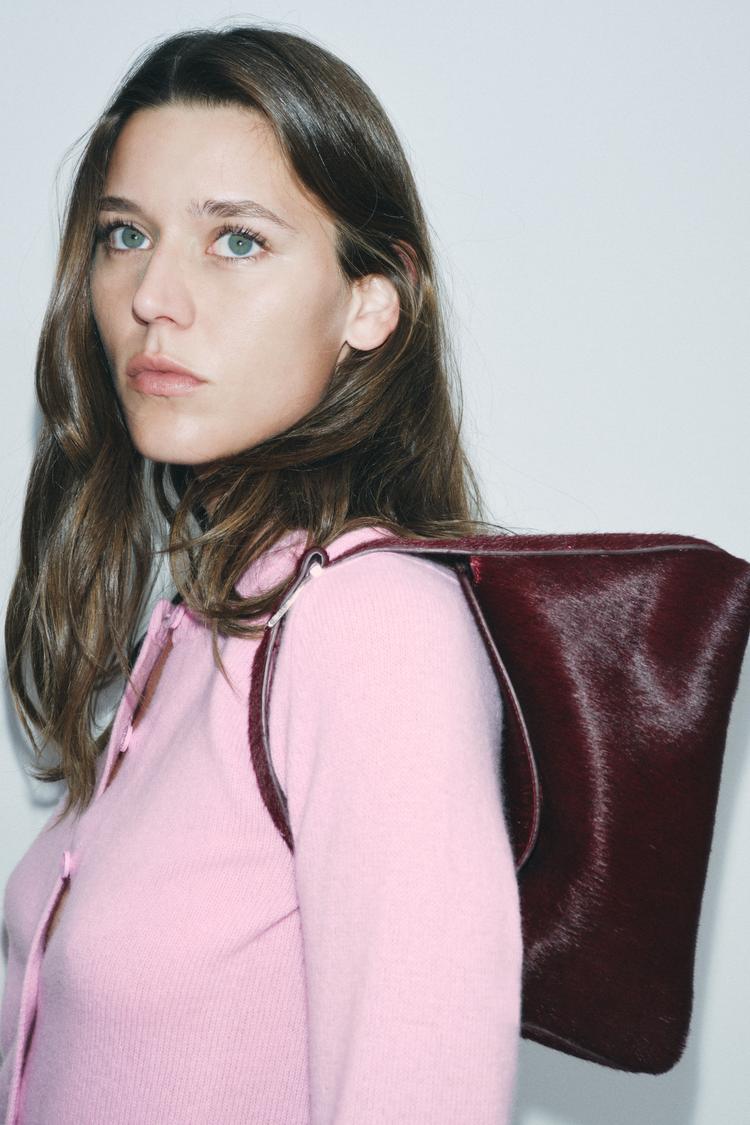 リアルレザーハンドバッグ - ボルドー | ZARA Japan / 日本