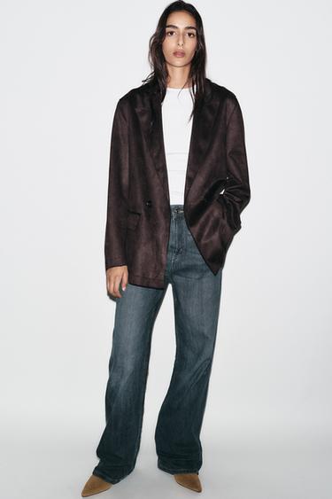BLAZER EFECTO ANTE - Marrón de Zara