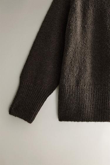 KNIT SWEATER - Grey / Tan by Zara - Image 2