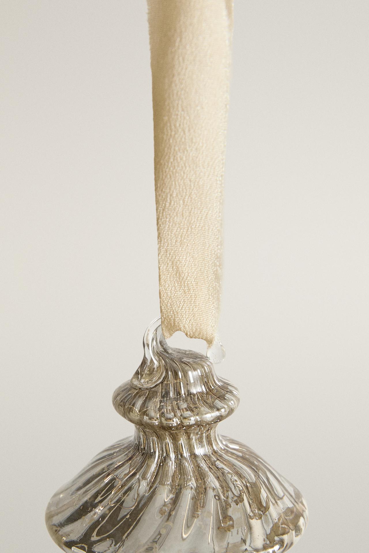 MERCURISED BOROSILICATE GLASS CHRISTMAS TREE DECORATION — Silver