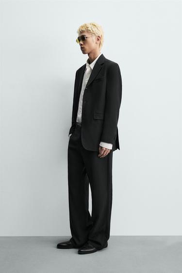 RELAXED FIT VISCOSE - LINEN SUIT TROUSERS - Black by Zara - Image 3