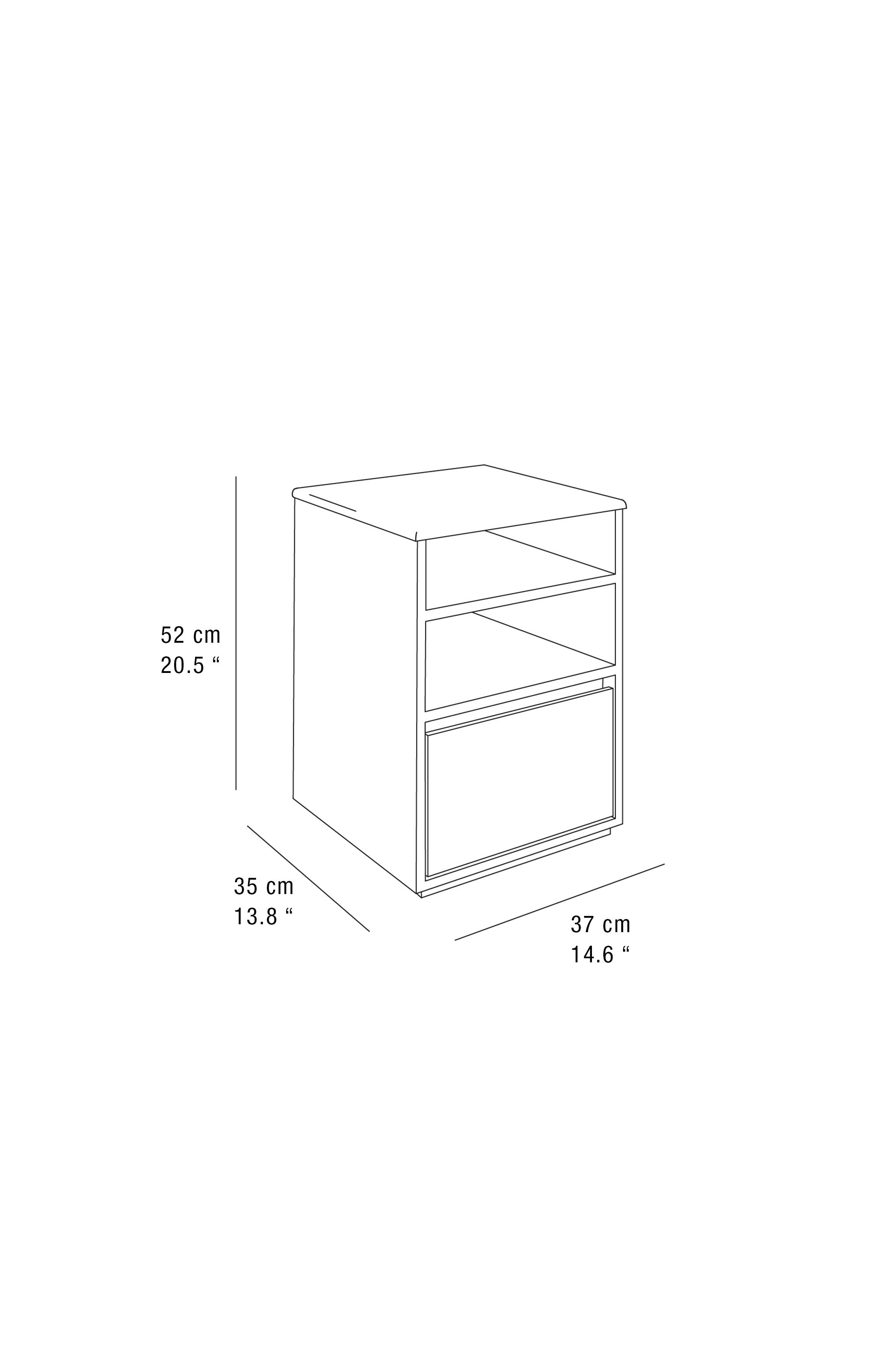 WOODEN BEDSIDE TABLE