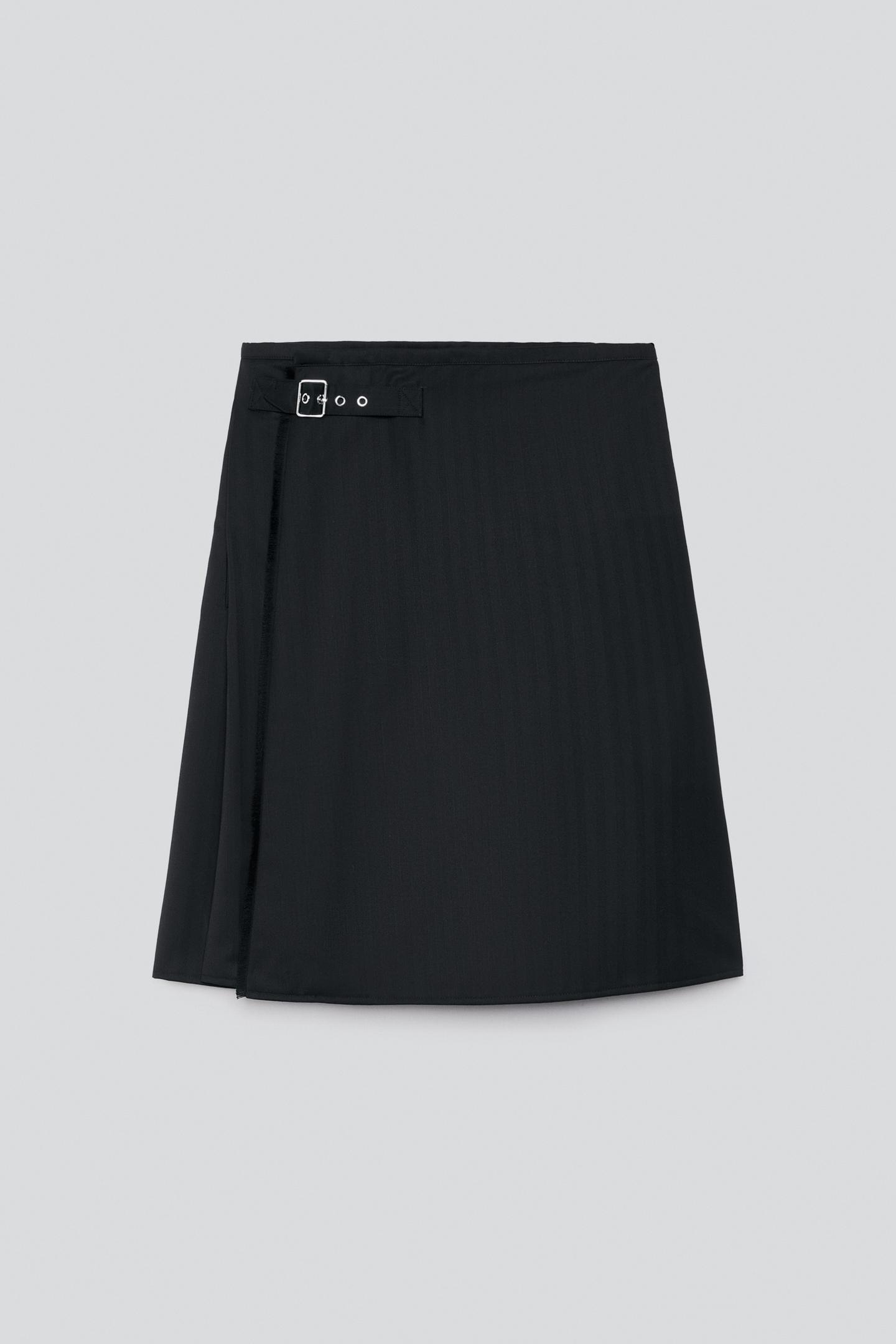 Мужская юбка Zara Herringbone Kilt, цвет: Чёрный