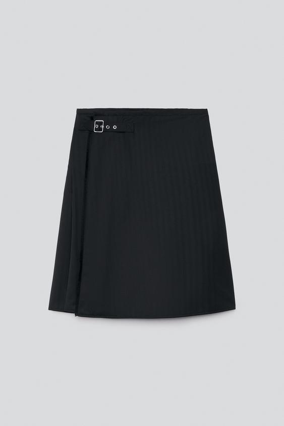 Мужская юбка Zara Herringbone Kilt, цвет: Чёрный