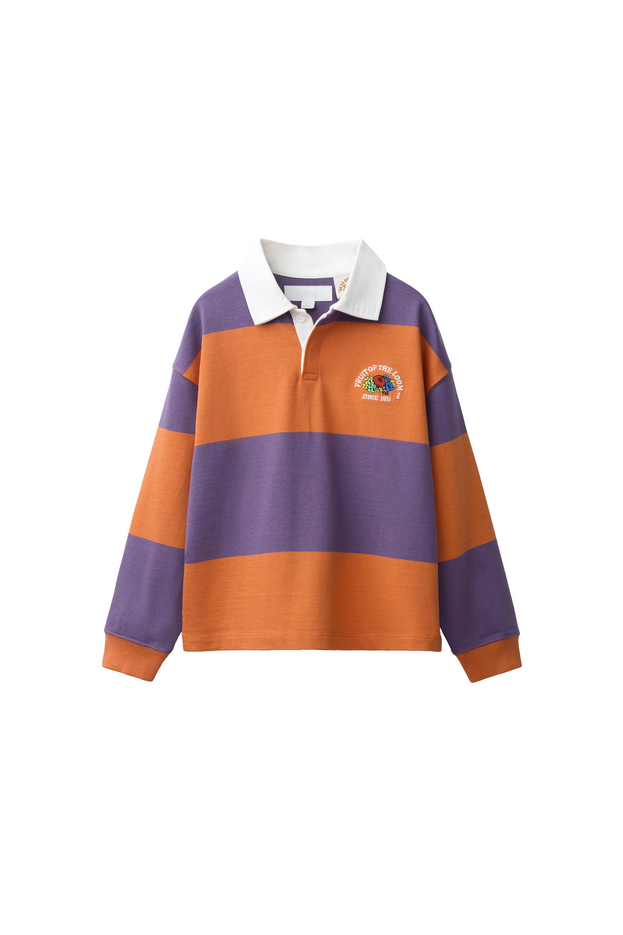 FRUIT OF THE LOOM™ EMBROIDERED STRIPED POLO SHIRT