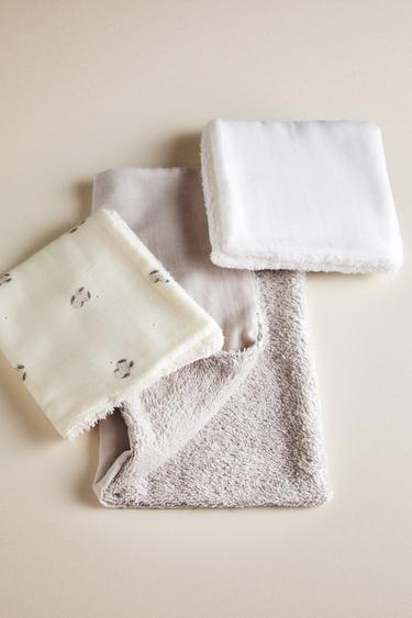 MINI BUNNY BABY TOWEL (PACK OF 3) - Cream by Zara