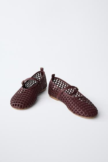BALLERINES AJOURÉES - Grenat de Zara - Image 2