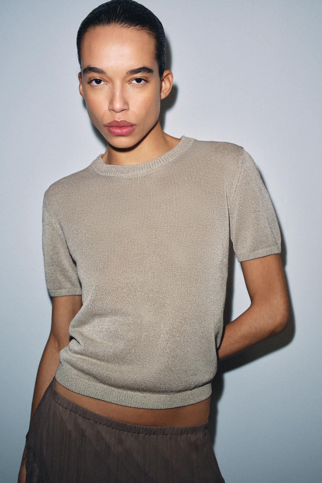 SHORT SLEEVE KNIT TOP - image 2