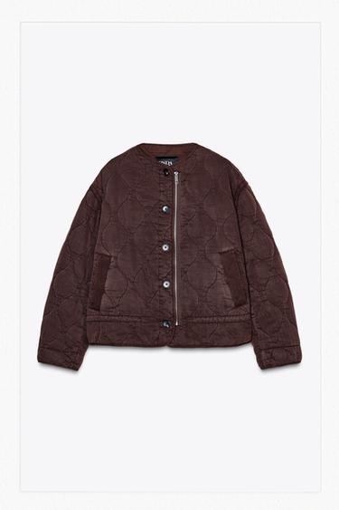 CAZADORA ACOLCHADA ZW COLLECTION - Burdeos oscuro de Zara