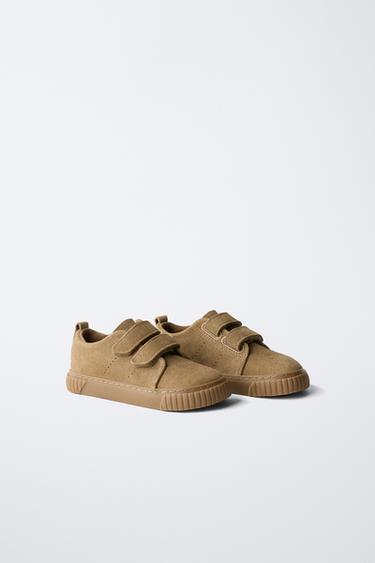 BAREFOOT SPLIT SUEDE TRAINERS - Beige by Zara