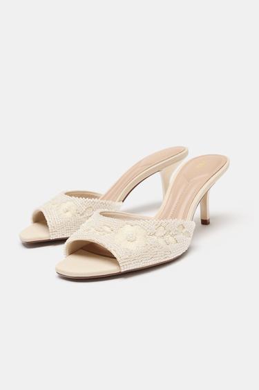 SANDALES À TALONS ET FANTAISIE - Blanc de Zara - Image 1