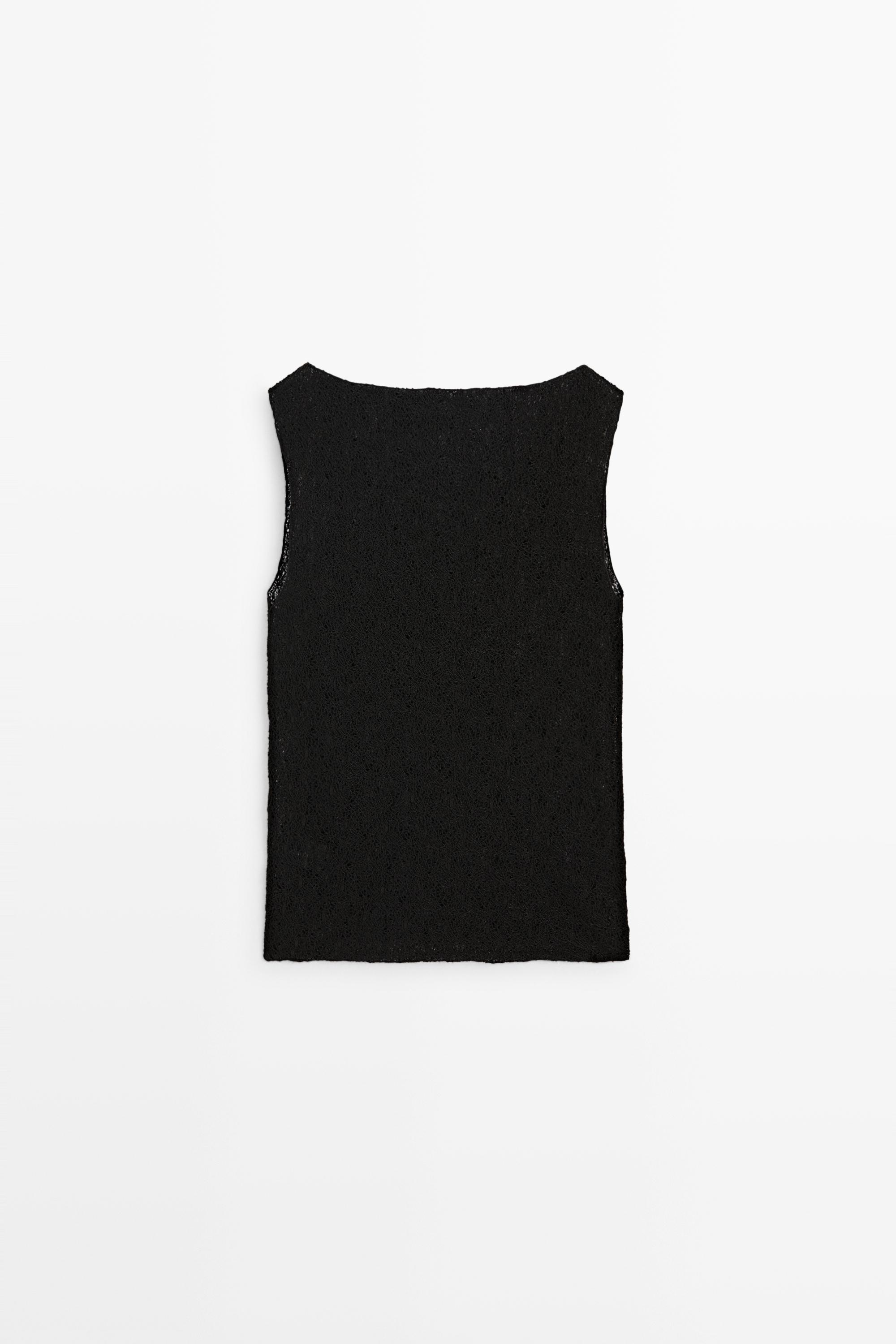 Sleeveless open-knit top