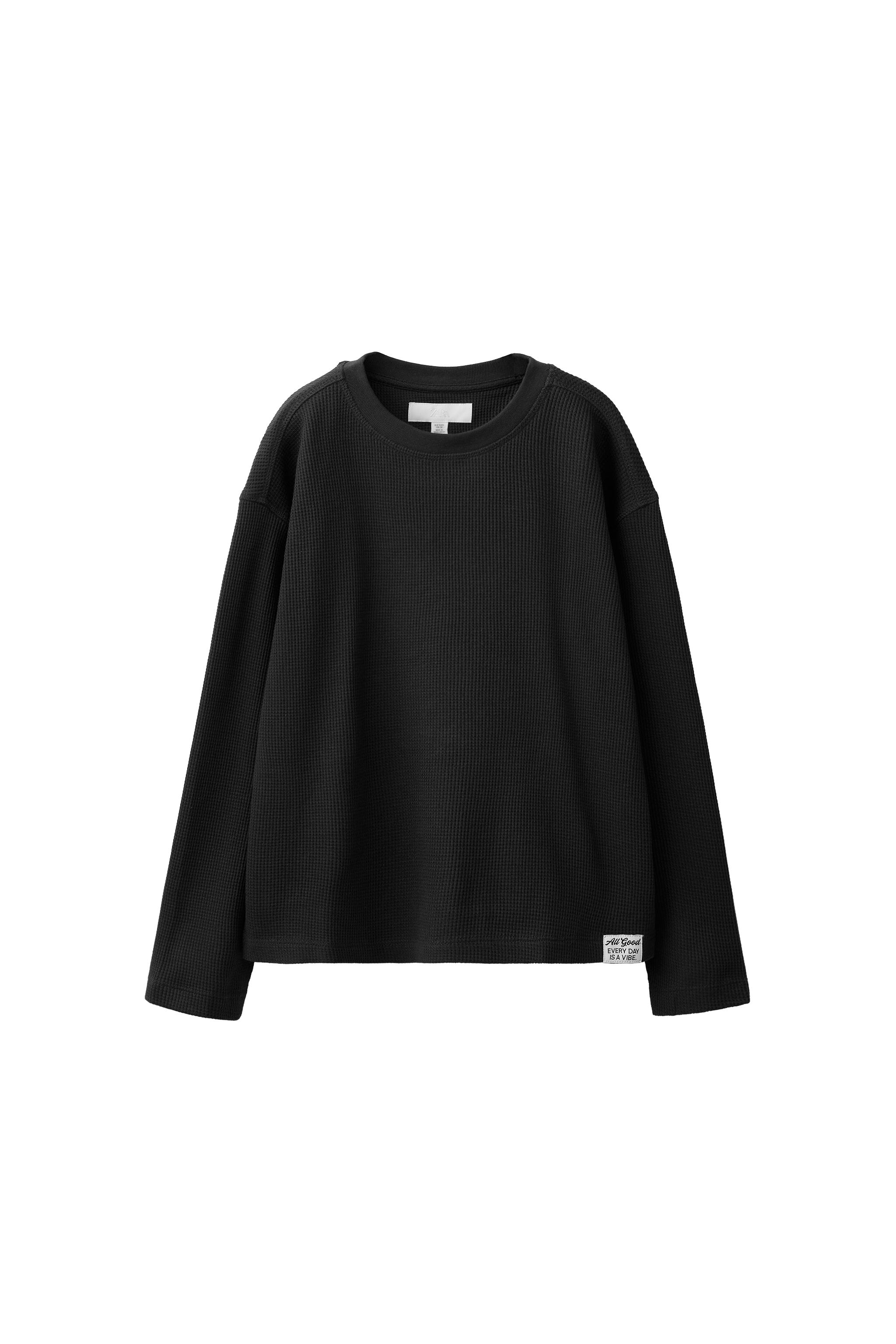 T-SHIRT WITH TEXTURED LABEL - Brown | ZARA South Africa