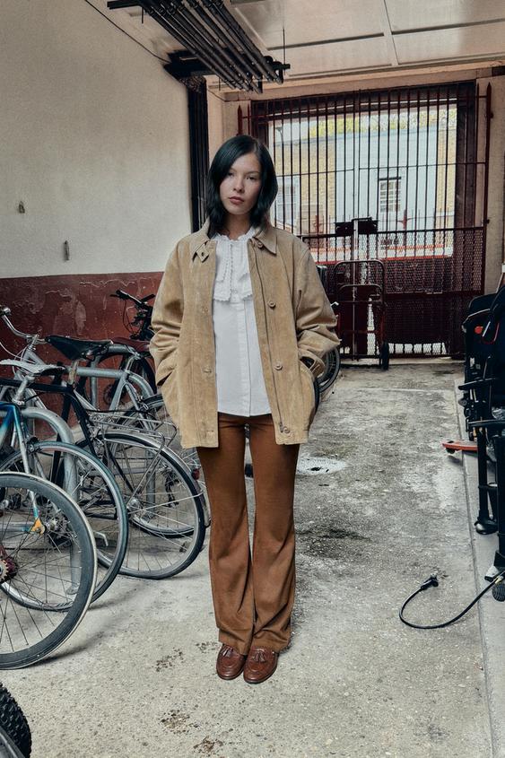 FAUX LEATHER FLARE PANTS