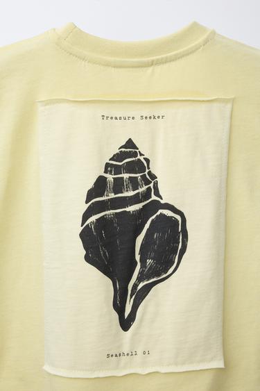 SHELL PRINT T-SHIRT - Grapefruit yellow by Zara - Image 3