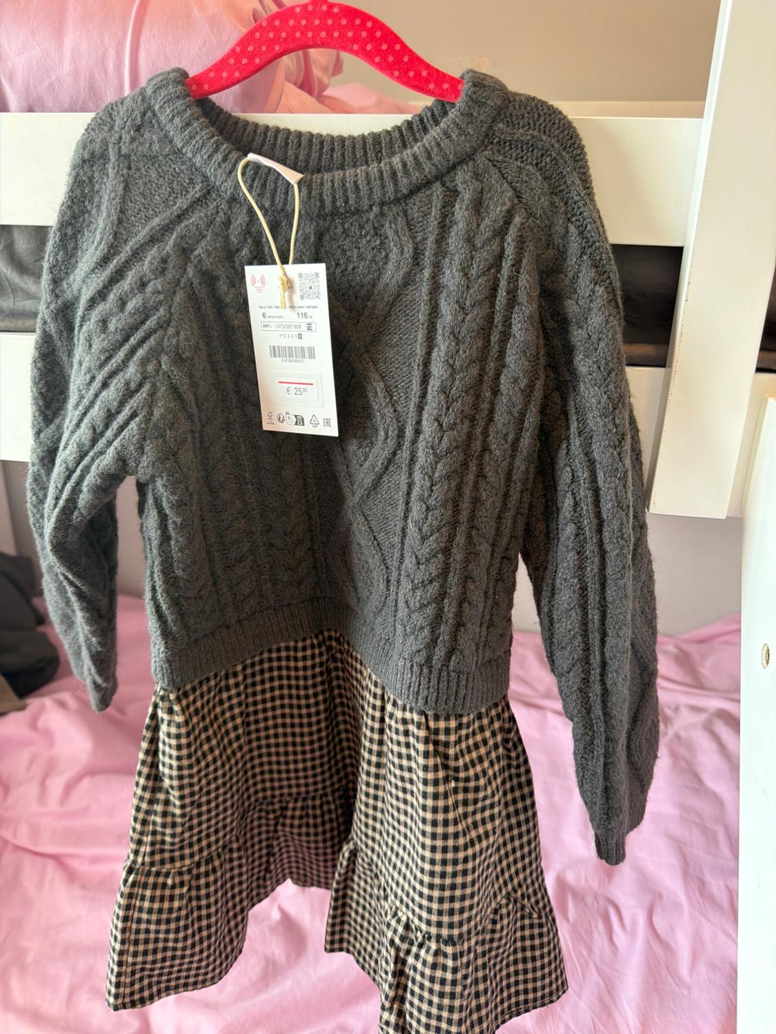 CHECKED KNIT DRESS - Image 4