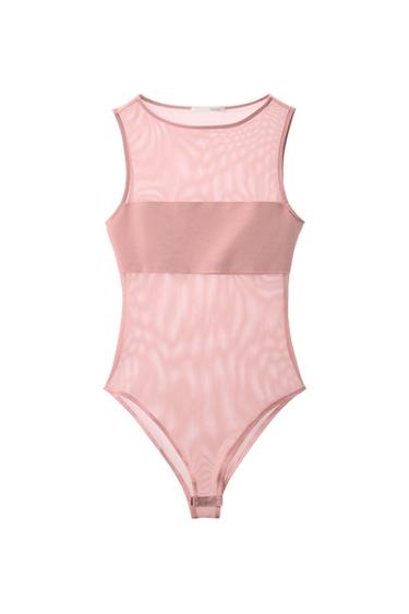 BODY BIMATIÈRE EN TULLE - Rose pastel de Zara