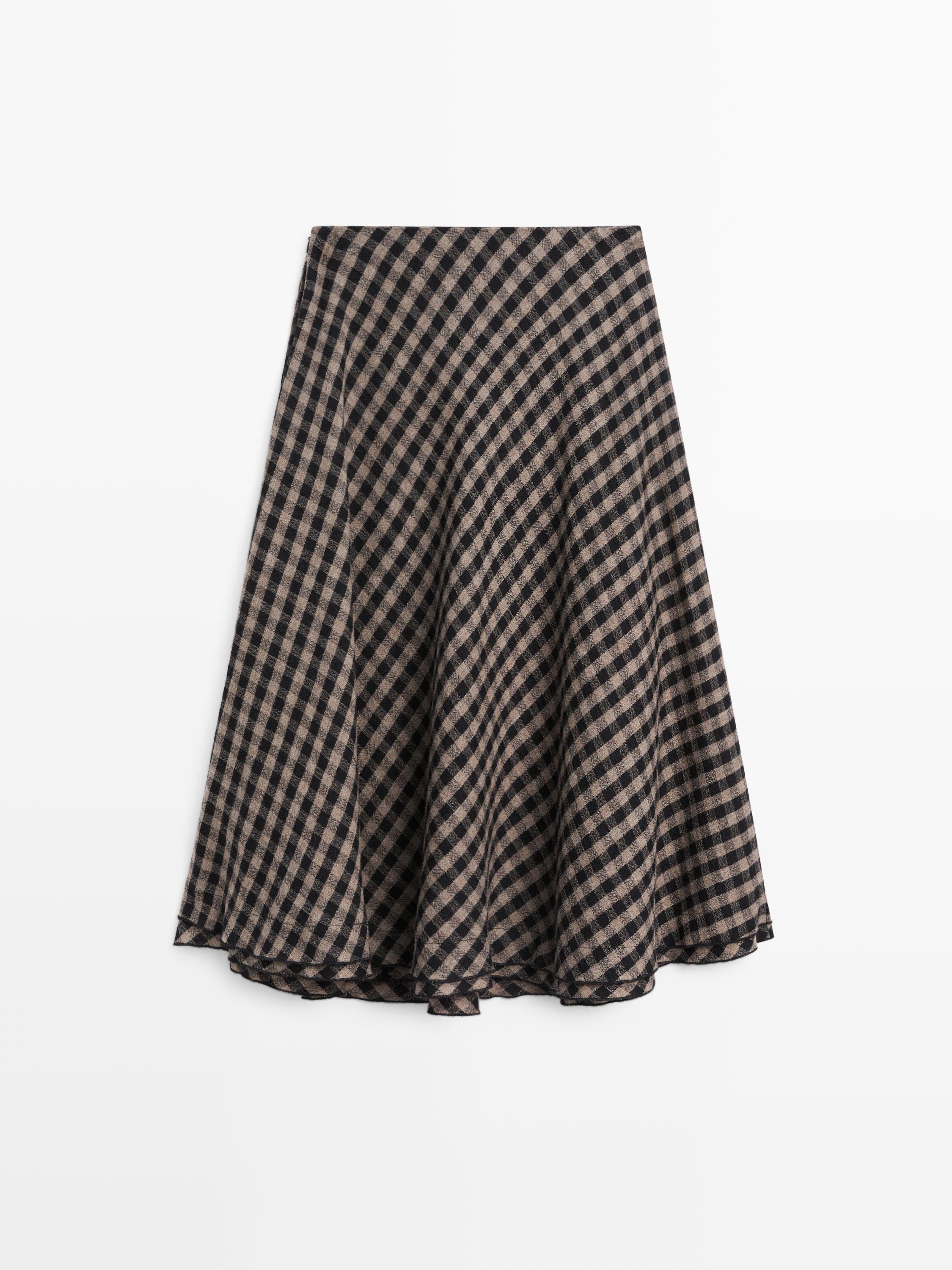 Jupe évasée à carreaux