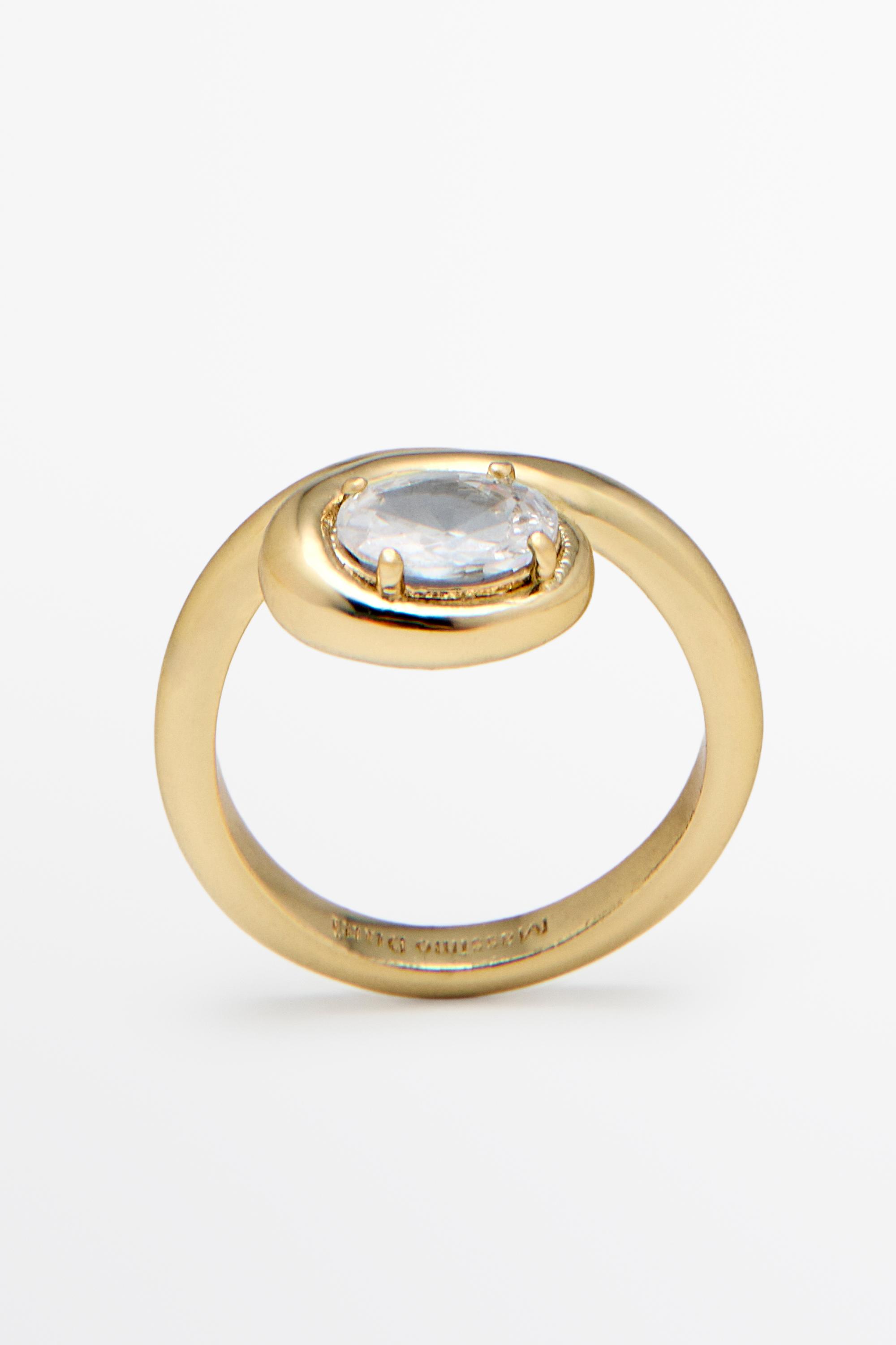 Shimmery crystal hoop ring