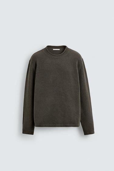 TEXTURED SWEATER - Mid-green by Zara