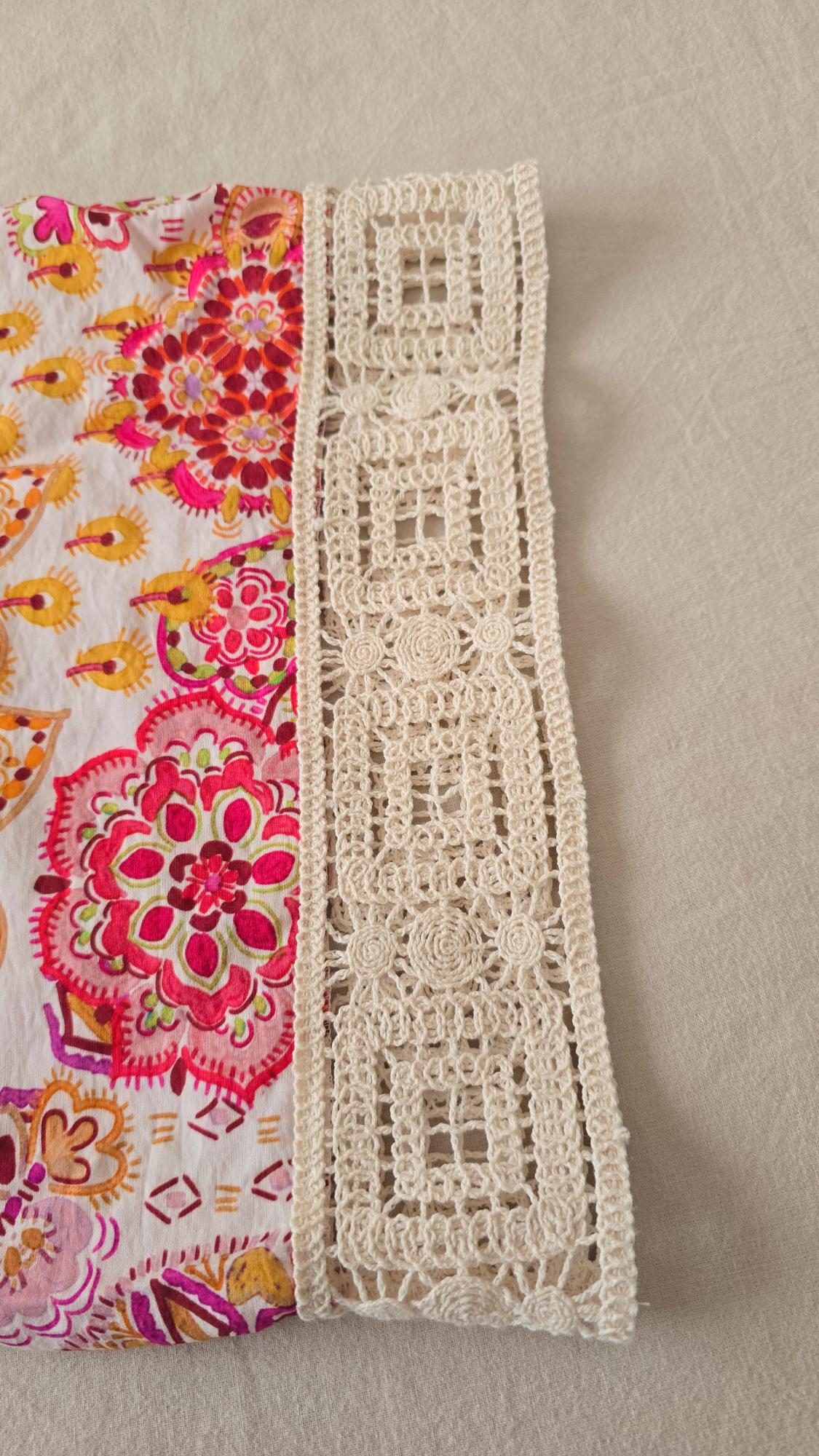 PRINTED TROUSERS WITH GUIPURE TRIM - Image 6