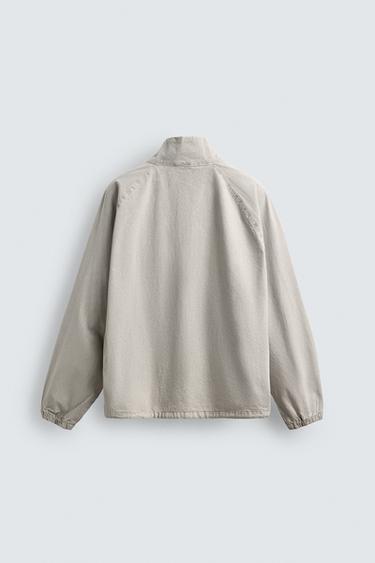 Zara ZIPPERED POUCH POCKET SWEATSHIRT - Ecru