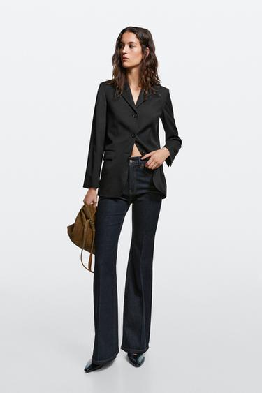 Zara High-waist skinny flare jeans - Blue - Image 0