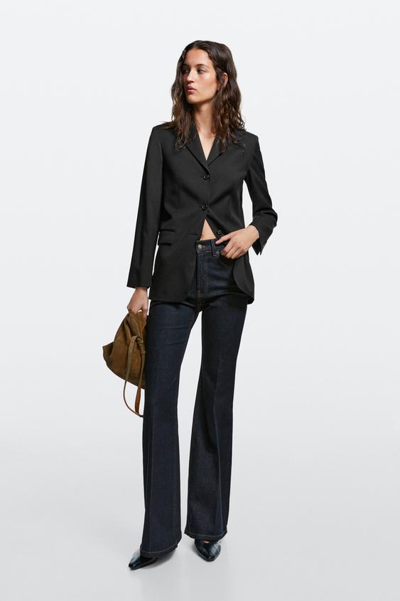 Zara High-waist skinny flare jeans - Blue - Image 0