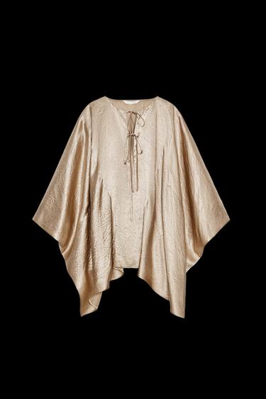 ZW COLLECTION SATIN CAPE SHIRT - Golden by Zara - Image 0