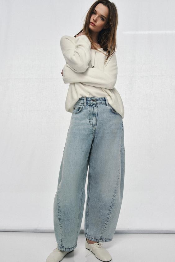 ZW COLLECTION MID-RISE ANKLE BALLOON JEANS from Zara - $79.90