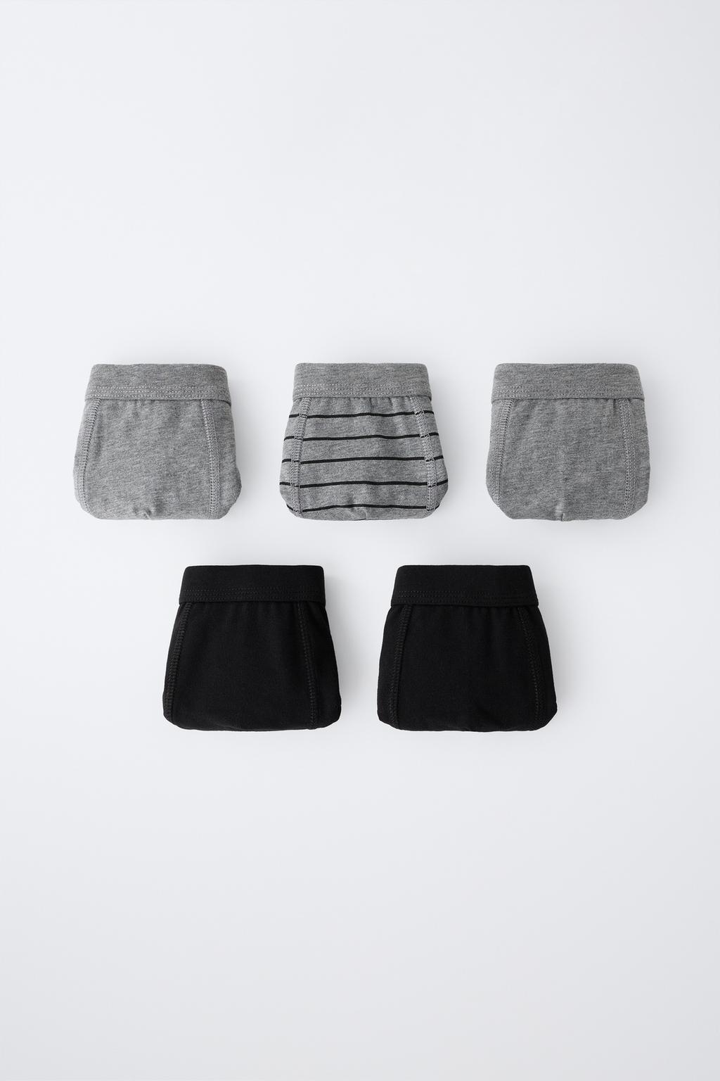 2-6 YEARS / 5-PACK PLAIN AND STRIPED BOXERS