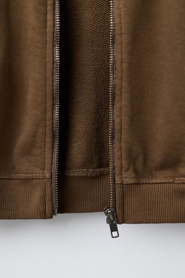 FLEECE LOGO BOMBER JACKET - Light brown by Zara - Image 3