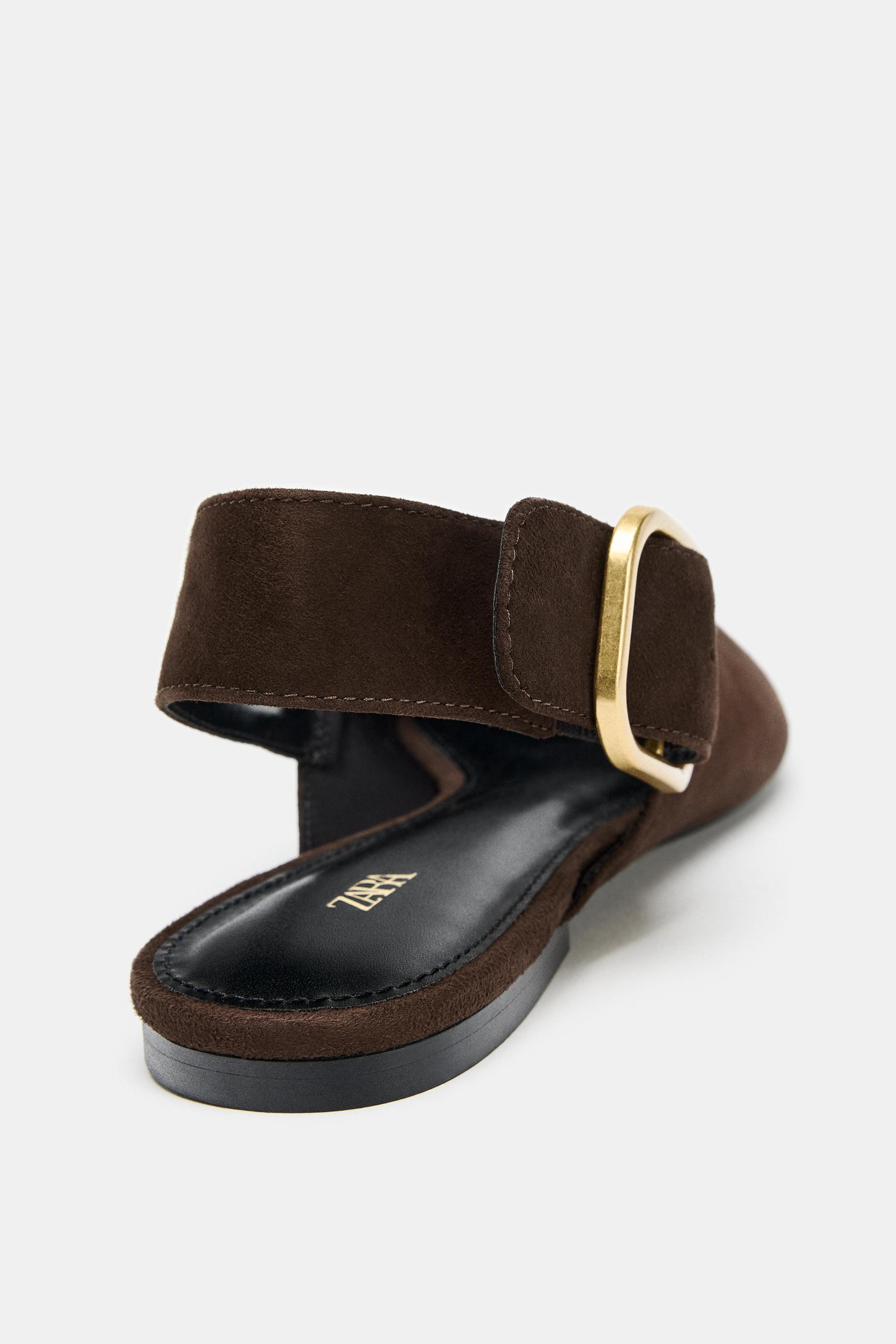 スエード スリングバックシューズ - チョコレートブラウン | ZARA