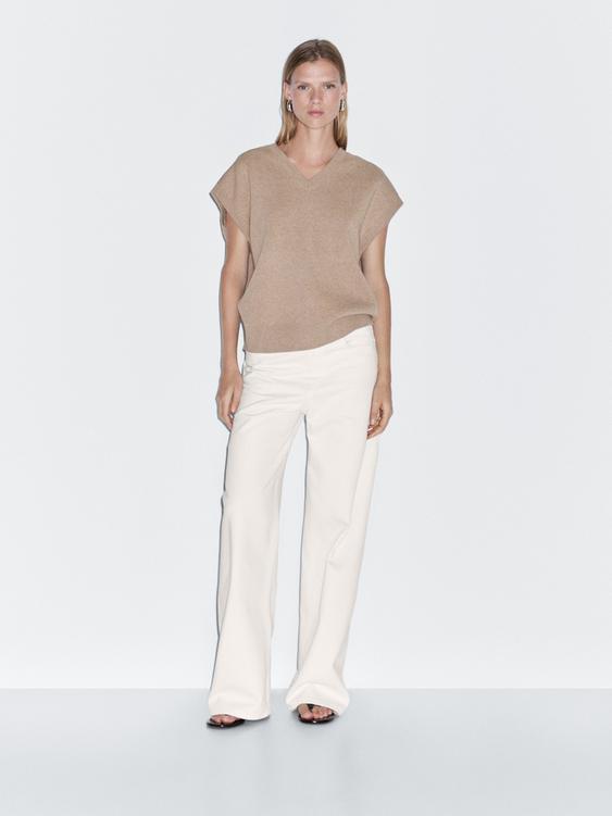 Wool blend knit vest