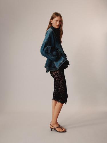 JEANSJACKE MIT PATCHWORK-PEPLUM – LIMITED EDITION - Blau von Zara