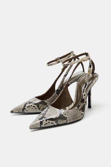 ANIMAL PRINT SLINGBACK HEELED SHOES - Snakeskin by Zara - Image 4