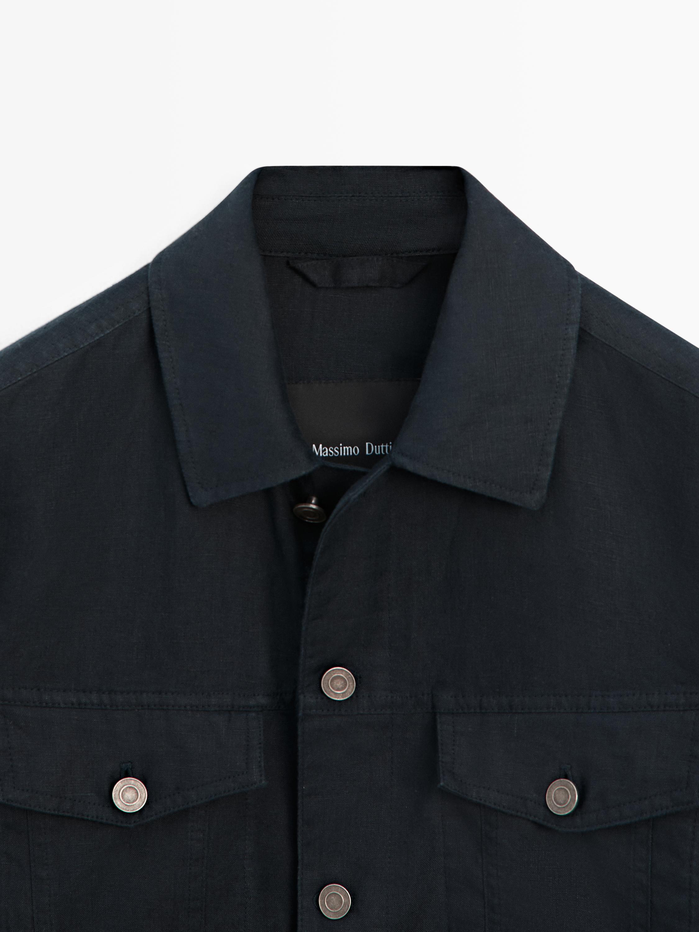 100% linen cardigan with pocket details