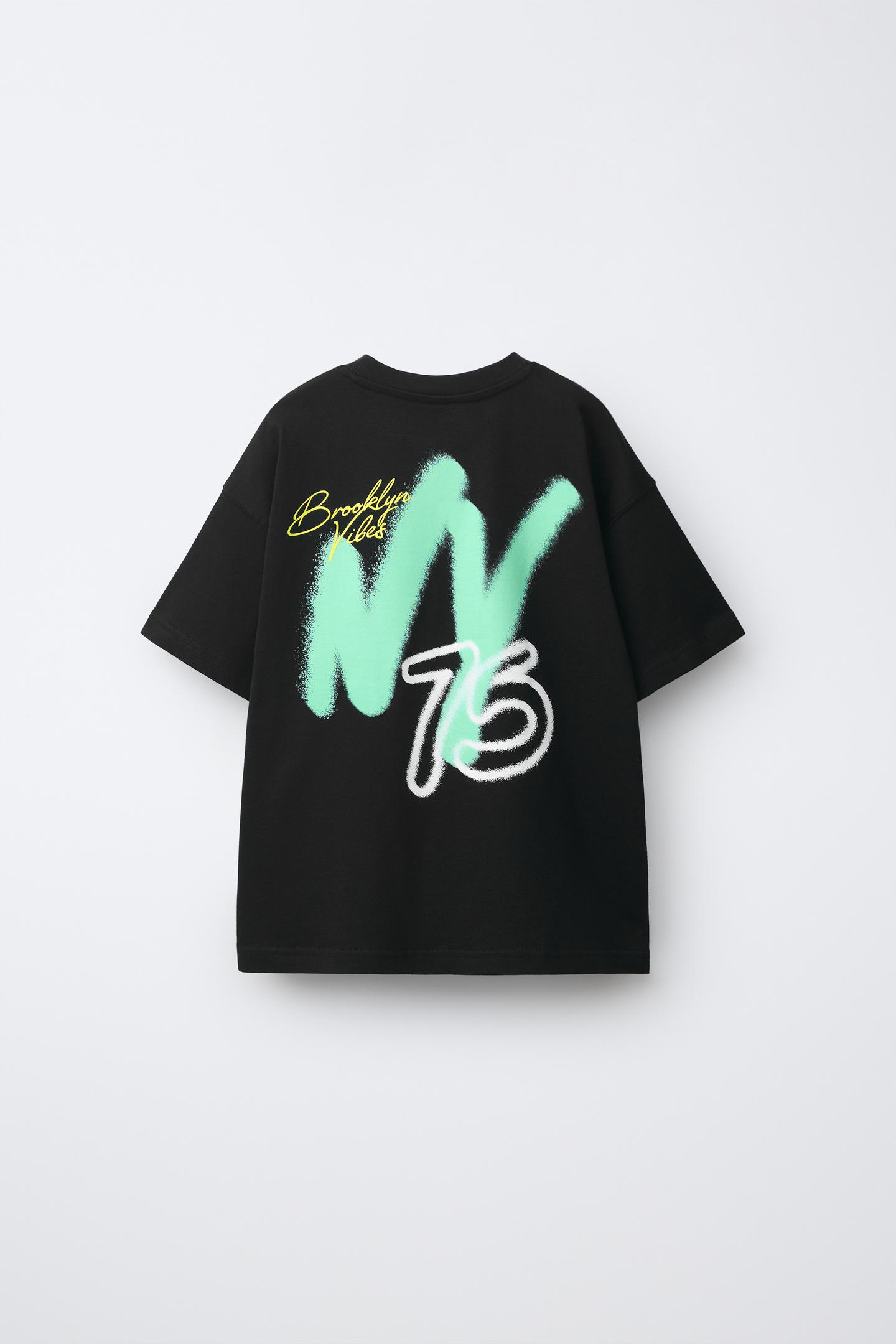 Детская футболка Zara Graffiti Print, цвет: Чёрный — фото 3