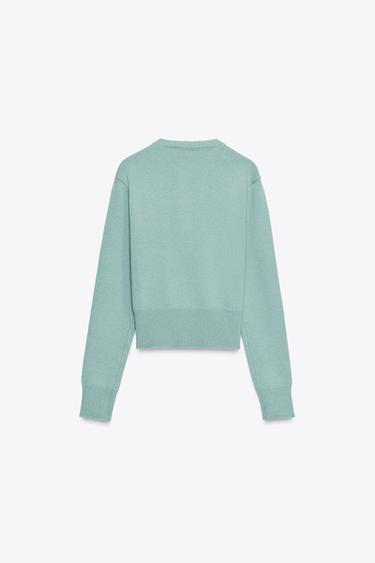 GILET AJUSTÉ EN MAILLE - Turquoise de Zara - Image 6
