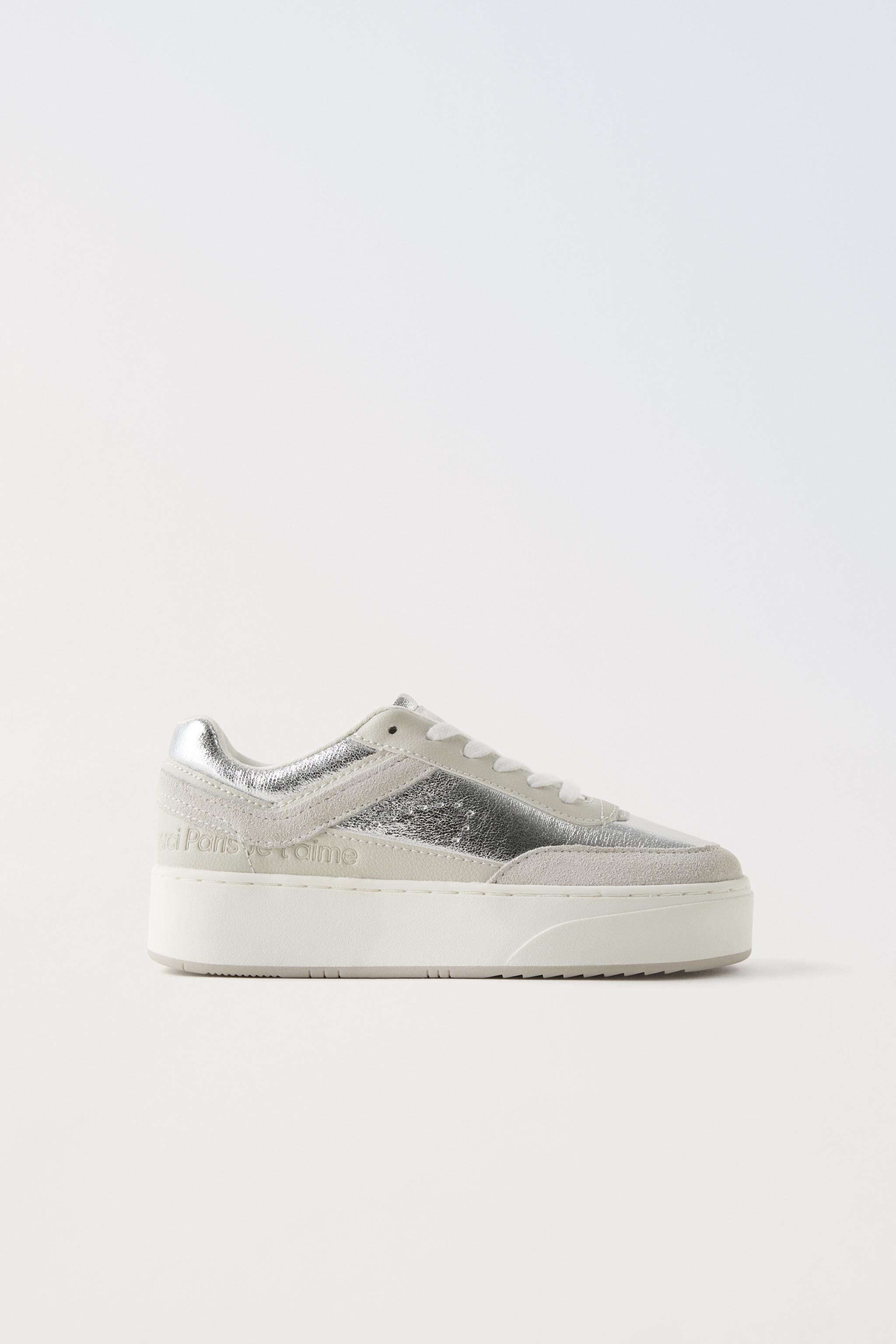 METALLIC CHUNKY SNEAKERS - Silver | ZARA United States