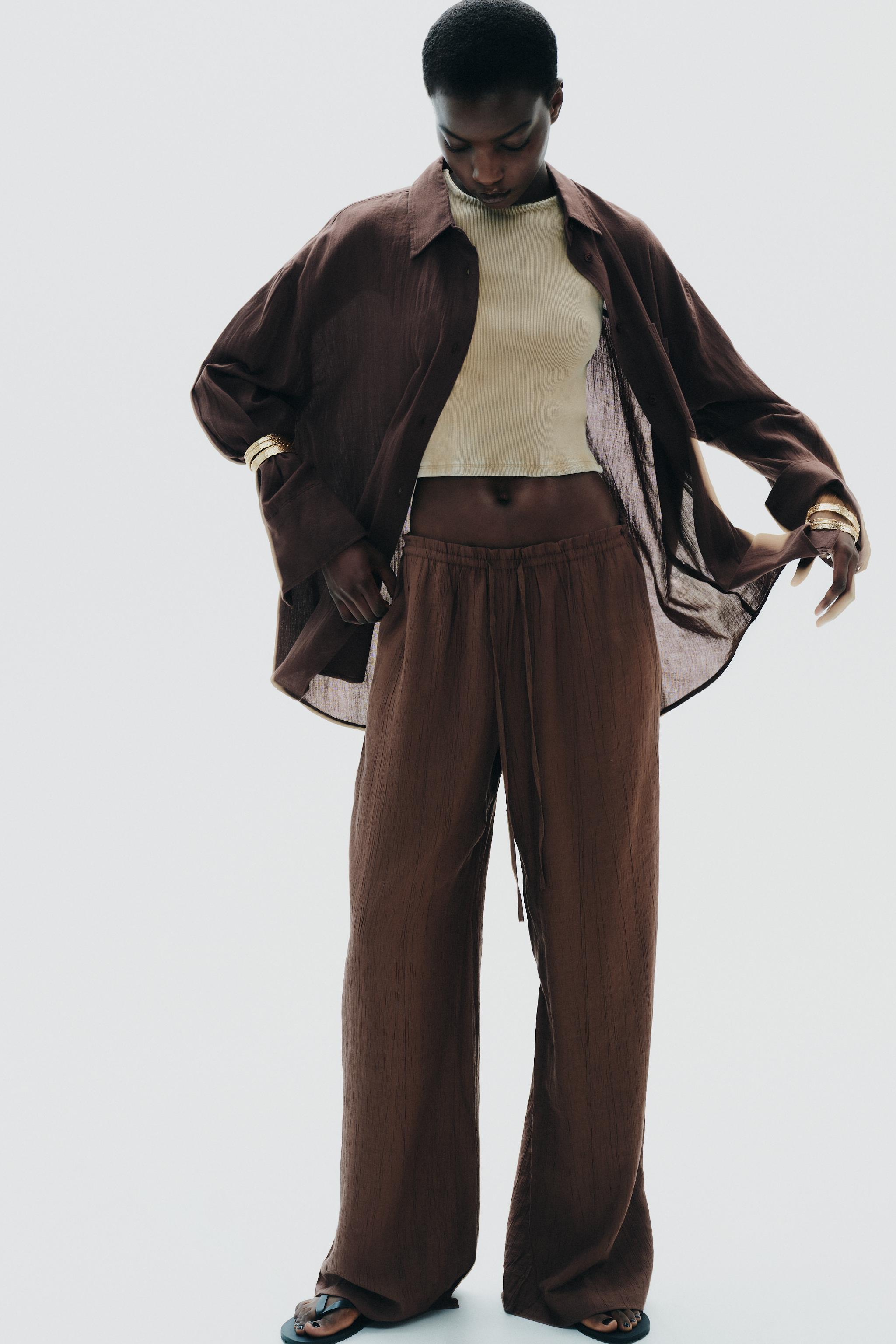 レディースブラウンパンツ | ZARA 日本