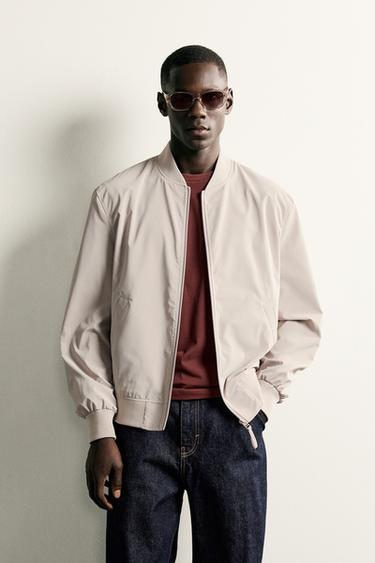 CAZADORA BOMBER LIGERA - Blanco roto de Zara