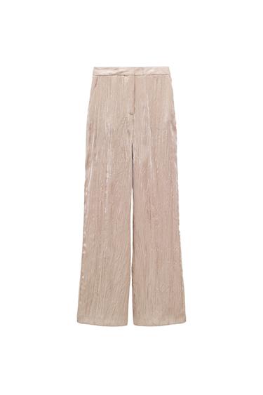 MASCULINE SATIN TROUSERS WITH CREASED EFFECT
