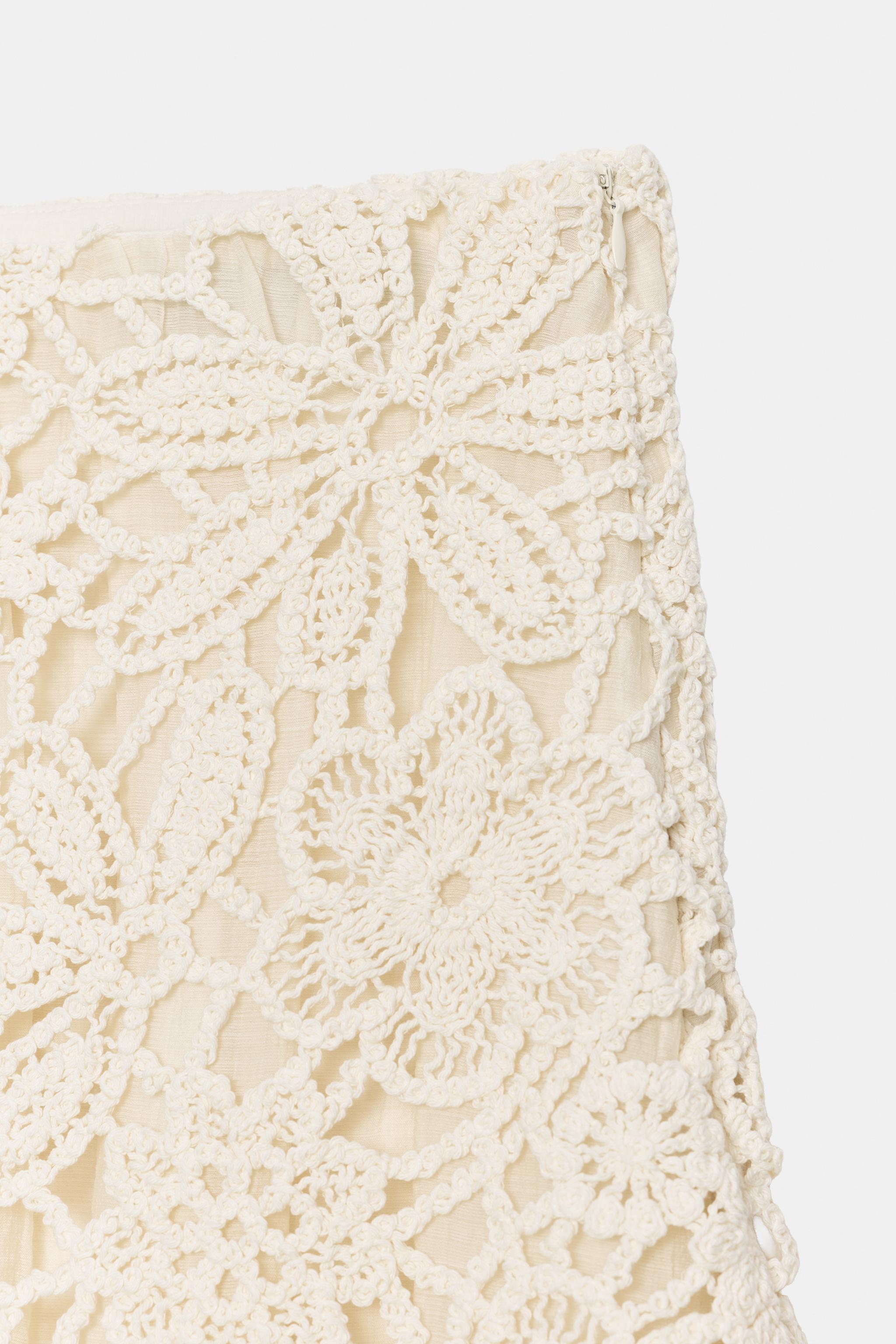 CROCHET COMBINATION MIDI SKIRT