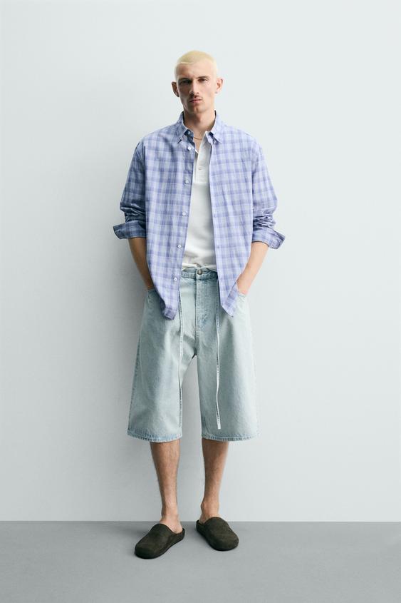 EMBROIDERED BAGGY FIT DENIM JORTS from Zara - $79.90