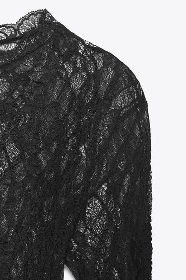 LACE BODYSUIT - Black by Zara - Image 8