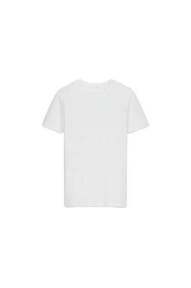 MINIMAL SHORT SLEEVE T-SHIRT - Oyster-white by Zara