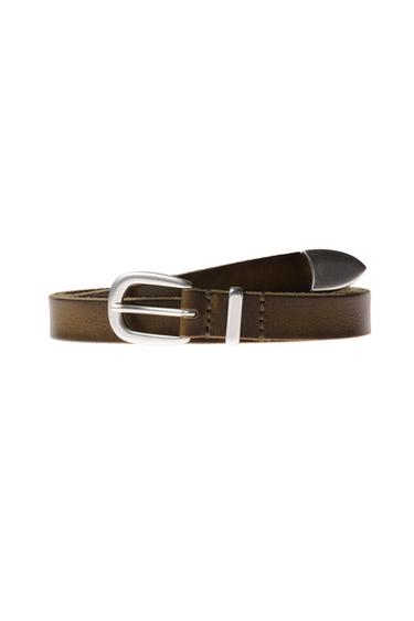 CINTURÓN PIEL LAVADA - Khaki de Zara - Imagen 0